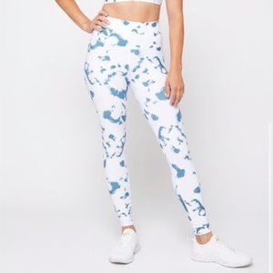 Soulcycle blue and white Tiedye Leggings - small